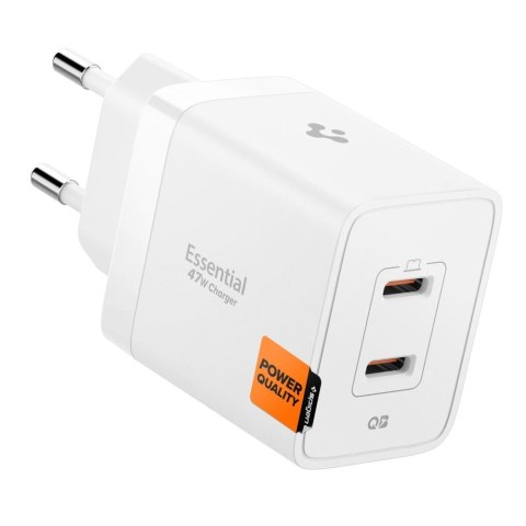 SPIGEN ESSENTIAL EE472EU 2-PORT NETWORK CHARGER 47W WHITE Spigen