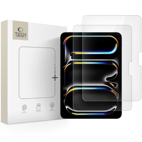 SZKŁO HARTOWANE TECH-PROTECT GLASS FIT+ 2-PACK IPAD AIR 13" 1 / 2 / 3 / 2024-2026 / PRO 13 7 / 8 / 2024-2025 CLEAR Tech-Protect
