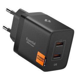 SPIGEN ESSENTIAL EE472EU 2-PORT NETWORK CHARGER 47W BLACK Spigen