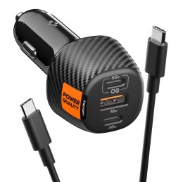 SPIGEN ESSENTIAL EV1133 3-PORT CAR CHARGER 113W BLACK Spigen