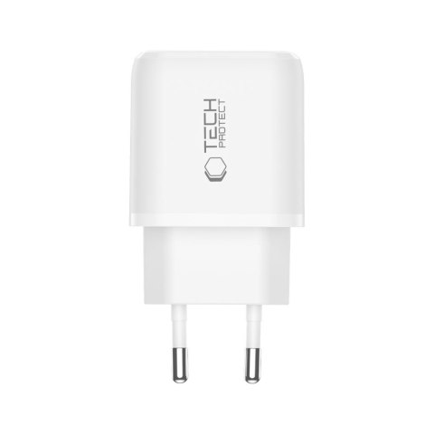TECH-PROTECT NCA45W-GAN 2-PORT NETWORK CHARGER PD 45W / QC3.0 + LIGHTNING CABLE WHITE Tech-Protect