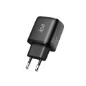 TECH-PROTECT NCA45W-GAN 2-PORT NETWORK CHARGER PD 45W / QC3.0 + TYPE-C CABLE BLACK Tech-Protect