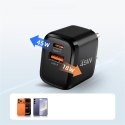 TECH-PROTECT NCA45W-GAN 2-PORT NETWORK CHARGER PD 45W / QC3.0 + TYPE-C CABLE BLACK Tech-Protect