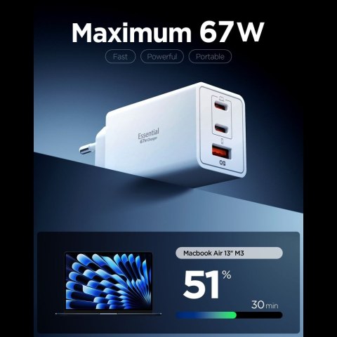 SPIGEN EE673EU ESSENTIAL 3-PORT NETWORK CHARGER 67W WHITE Spigen