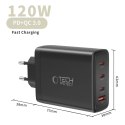 TECH-PROTECT NC120W-GAN 4-PORT NETWORK CHARGER PD 120W / QC3.0 BLACK Tech-Protect