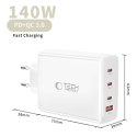 TECH-PROTECT NC140W-GAN 4-PORT NETWORK CHARGER PD 140W / QC3.0 WHITE Tech-Protect