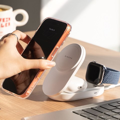 RINGKE 3IN1 MAGNETIC MAGSAFE WIRELESS FOLDING CHARGER 25W QI2.2 WHITE Ringke