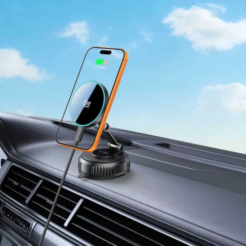 TECH-PROTECT V8 MAGNETIC MAGSAFE WINDSHIELD & DASHBOARD CAR MOUNT WIRELESS CHARGER 25W QI2.2 BLACK Tech-Protect