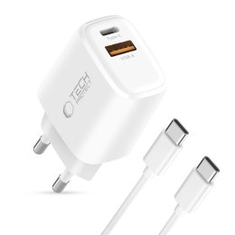 TECH-PROTECT NCA45W-GAN 2-PORT NETWORK CHARGER PD 45W / QC3.0 + TYPE-C CABLE WHITE Tech-Protect
