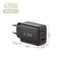 TECH-PROTECT NCA65W-GAN 3-PORT NETWORK CHARGER PD 65W / QC3.0 BLACK Tech-Protect