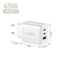TECH-PROTECT NCA65W-GAN 3-PORT NETWORK CHARGER PD 65W / QC3.0 WHITE Tech-Protect