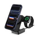 SPIGEN EF323MQ ESSENTIAL 3IN1 MAGNETIC MAGSAFE WIRELESS CHARGER 25W QI2.2 BLACK Spigen