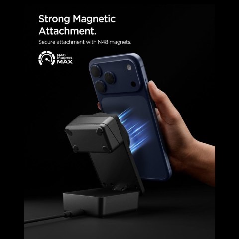 SPIGEN EF323MQ ESSENTIAL 3IN1 MAGNETIC MAGSAFE WIRELESS CHARGER 25W QI2.2 BLACK Spigen