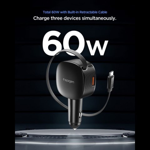 SPIGEN EV603BT ESSENTAIL CAR CHARGER 60W BLACK Spigen