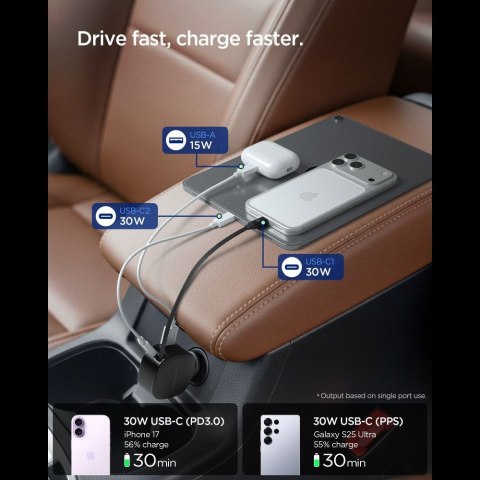 SPIGEN EV603BT ESSENTAIL CAR CHARGER 60W BLACK Spigen