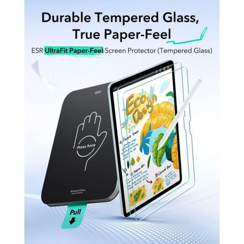 SZKŁO HARTOWANE ESR PAPER FEEL 2-PACK IPAD AIR 10.9" 4 / 5 / 2020-2022 / 11" 6 / 7 / 8 / 2024-2026 CLEAR ESR