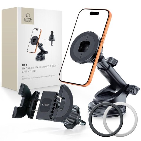 TECH-PROTECT N62 2IN1 UNIVERSAL & MAGNETIC MAGSAFE DASHBOARD & VENT CAR MOUNT BLACK Tech-Protect