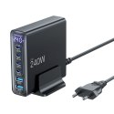 TECH-PROTECT DC240W-GAN 6-PORT DESKTOP CHARGER PD 240W / QC3.0 BLACK Tech-Protect