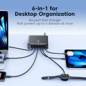 TECH-PROTECT DC240W-GAN 6-PORT DESKTOP CHARGER PD 240W / QC3.0 BLACK Tech-Protect