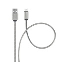 Kabel USB A do Lightning Forcell F-Energy 2,4A 12W Metal 1 m C236 srebrny