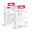 Kabel USB A do Micro USB Forcell F-Energy QC3.0 2,4A 18W Silicone 1 m C341 biały