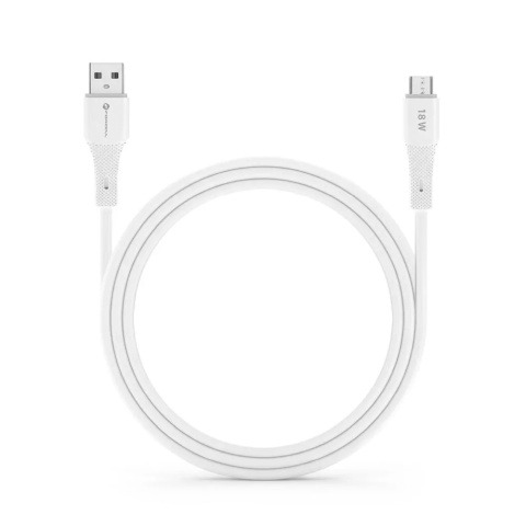 Kabel USB A do Micro USB Forcell F-Energy QC3.0 2,4A 18W Silicone 1 m C341 biały