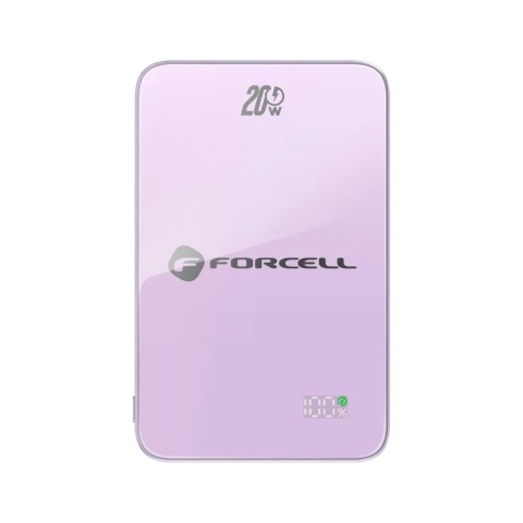 Powerbank zgodny z MagSafe Forcell F-Energy SuperSlim F10K8 QC4.0 PD3.0 15W 10000 mAh fioletowy 0INT
