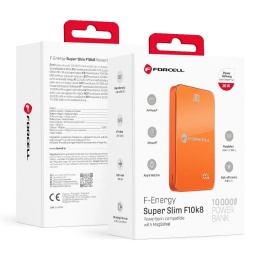 Powerbank zgodny z MagSafe Forcell F-Energy SuperSlim F10K8 QC4.0 PD3.0 15W 10000 mAh pomarańczowy 0INT