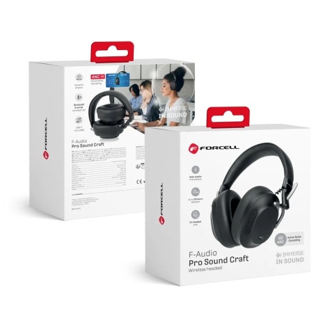 Słuchawki bezprzewodowe nauszne Forcell F-Audio Pro Sound Craft ANC czarne