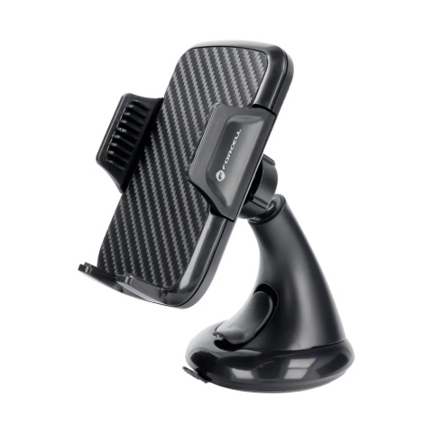 Uchwyt na telefon do samochodu uniwersalny Forcell F-Grip Carbon HT1 do szyby / deski czarny